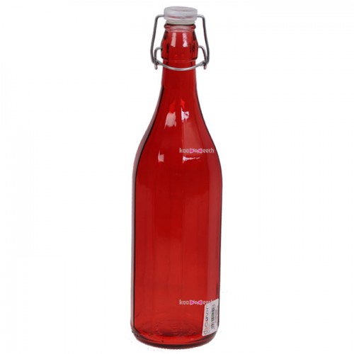 بطری آب شیشه ای دکاور قرمز